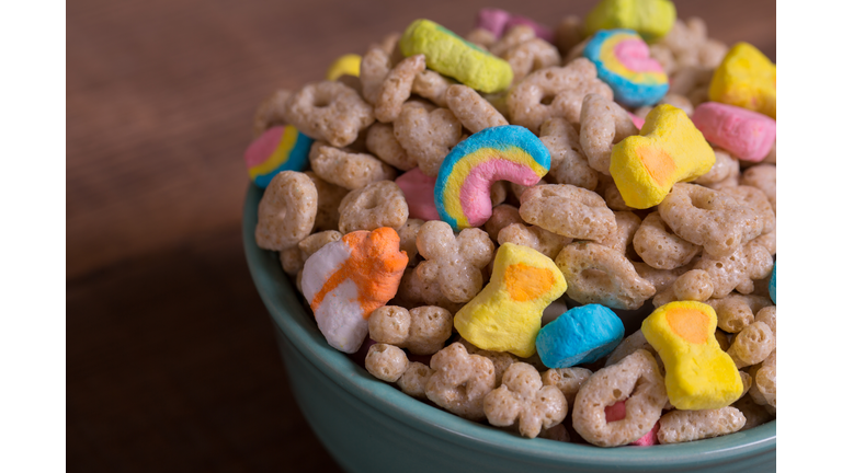 Marshmallow Cereal on Weathered Wood