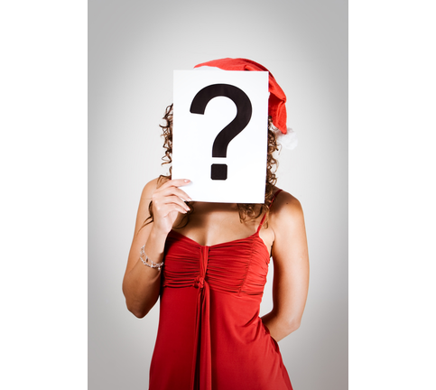 Santa Girlie with Question Mark