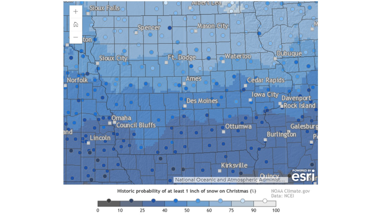 Interactive white Christmas map from National Weather Service 
