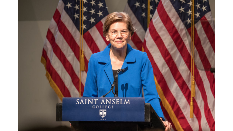 Presidential Candidate Elizabeth Warren Delivers Economic Policy Speech In NH