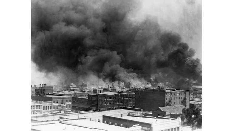 Burning Buildings During Race Riot of 1921
