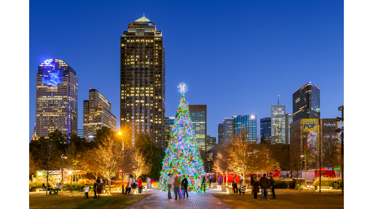 Christmas Tree, Klyde Warren Park, Dallas, Texas, America