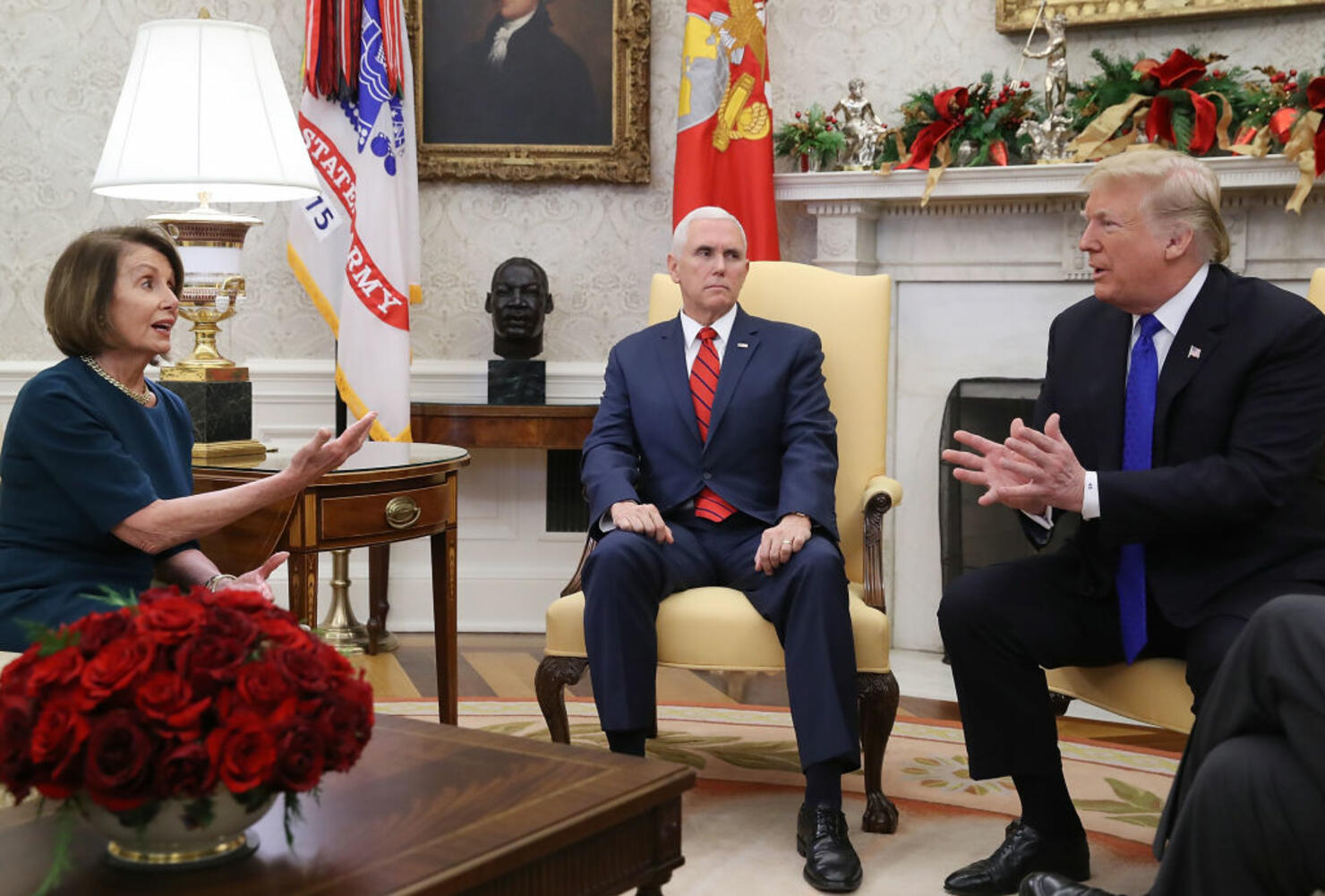 President Trump Meets With Nancy Pelosi And Chuck Schumer At White House
