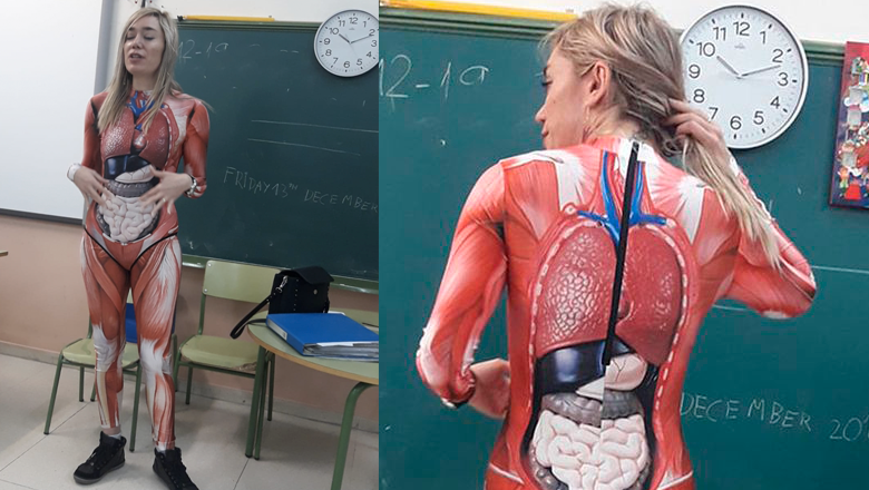 Teacher Gives Anatomy Lesson Using Full Body Suit Iheart 