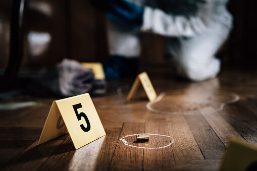 Close-Up Of Number At Crime Scene