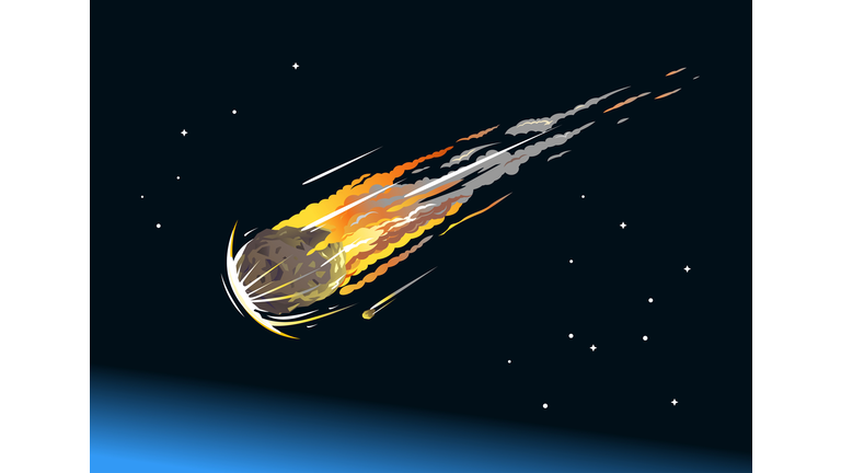 Falling Asteroid Into Atmosphere