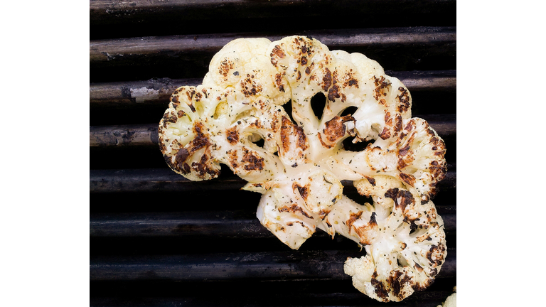 Close-Up Of Cauliflower On Barbecue Grill