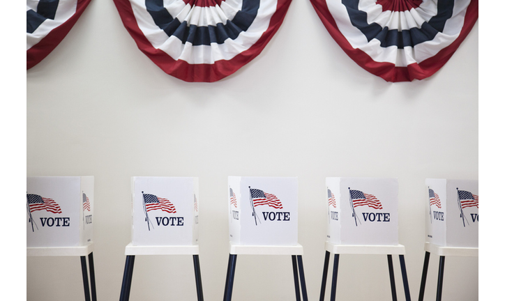 Voting booths in polling place