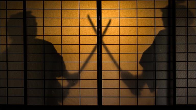 Silhouette of samurai
