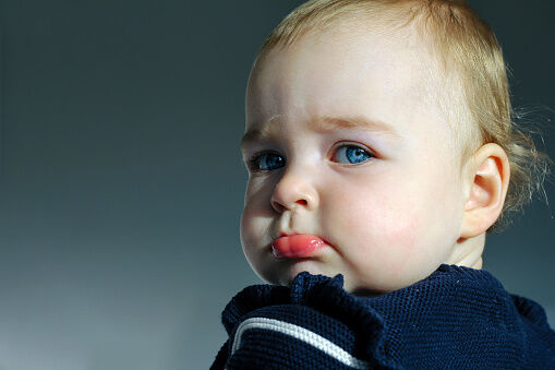 Portrait of a sulking baby
