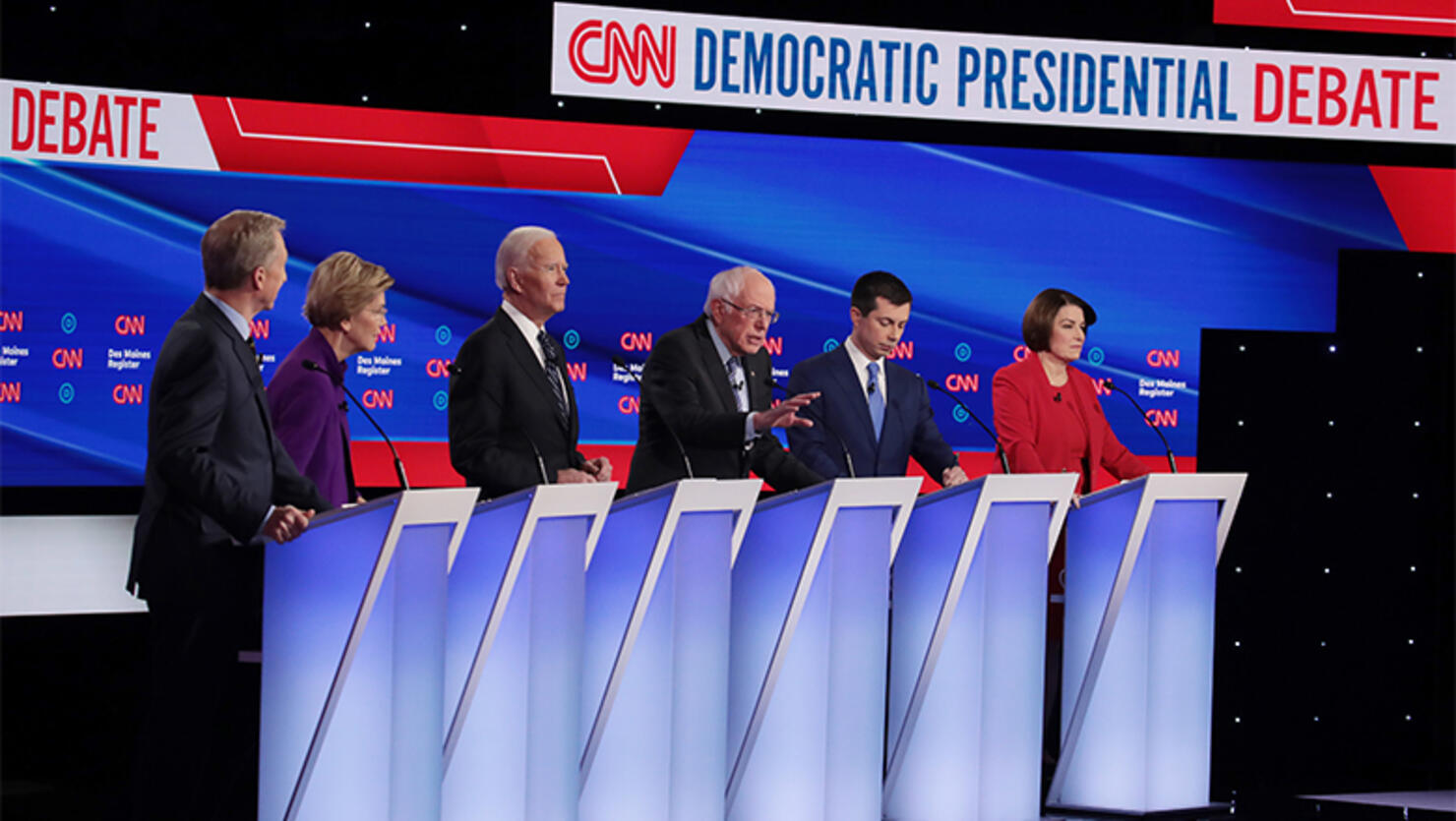 Democratic Presidential Candidates Participate In Presidential Primary Debate In Des Moines, Iowa