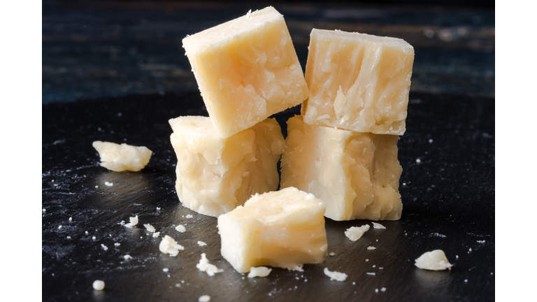 Close-Up Of White Cheddar Cheese On Table