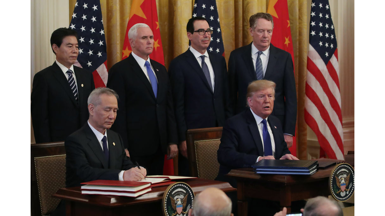 President Trump Participates In Signing Ceremony For Trade Deal With China