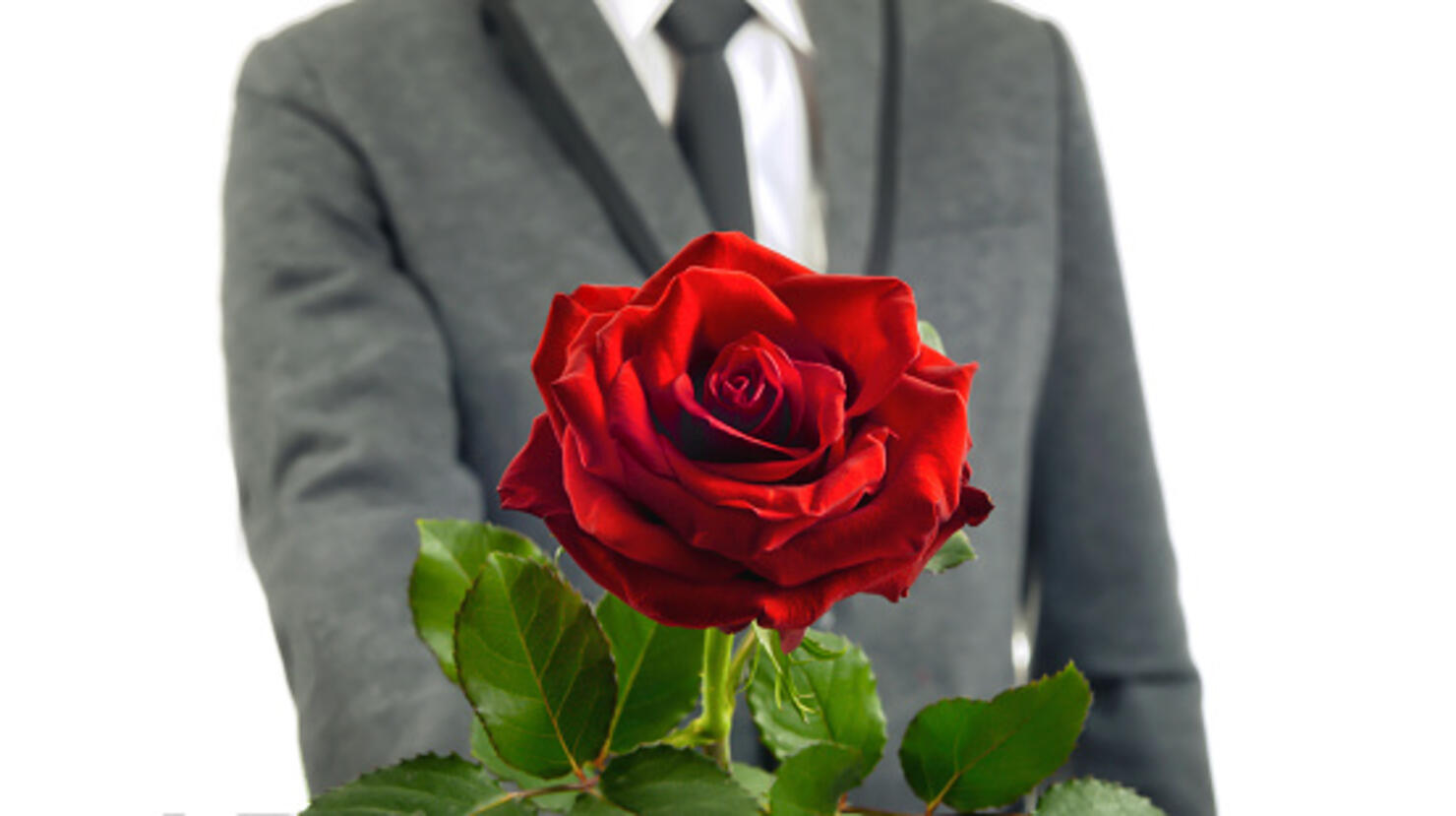 Man give red rose