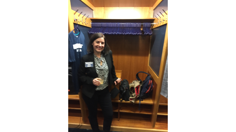 In the M's locker room!