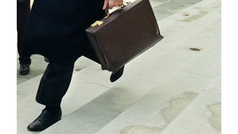 French Prime Minister Michel Rocard runs