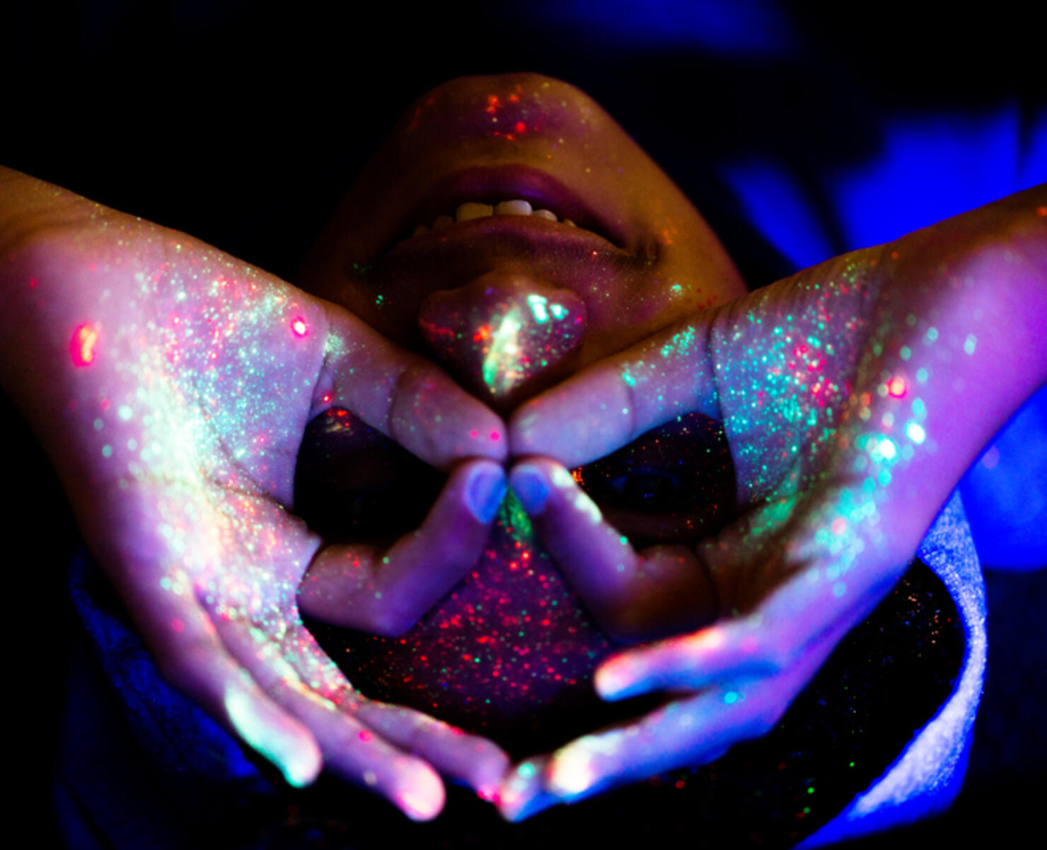 Boy with glowing sking