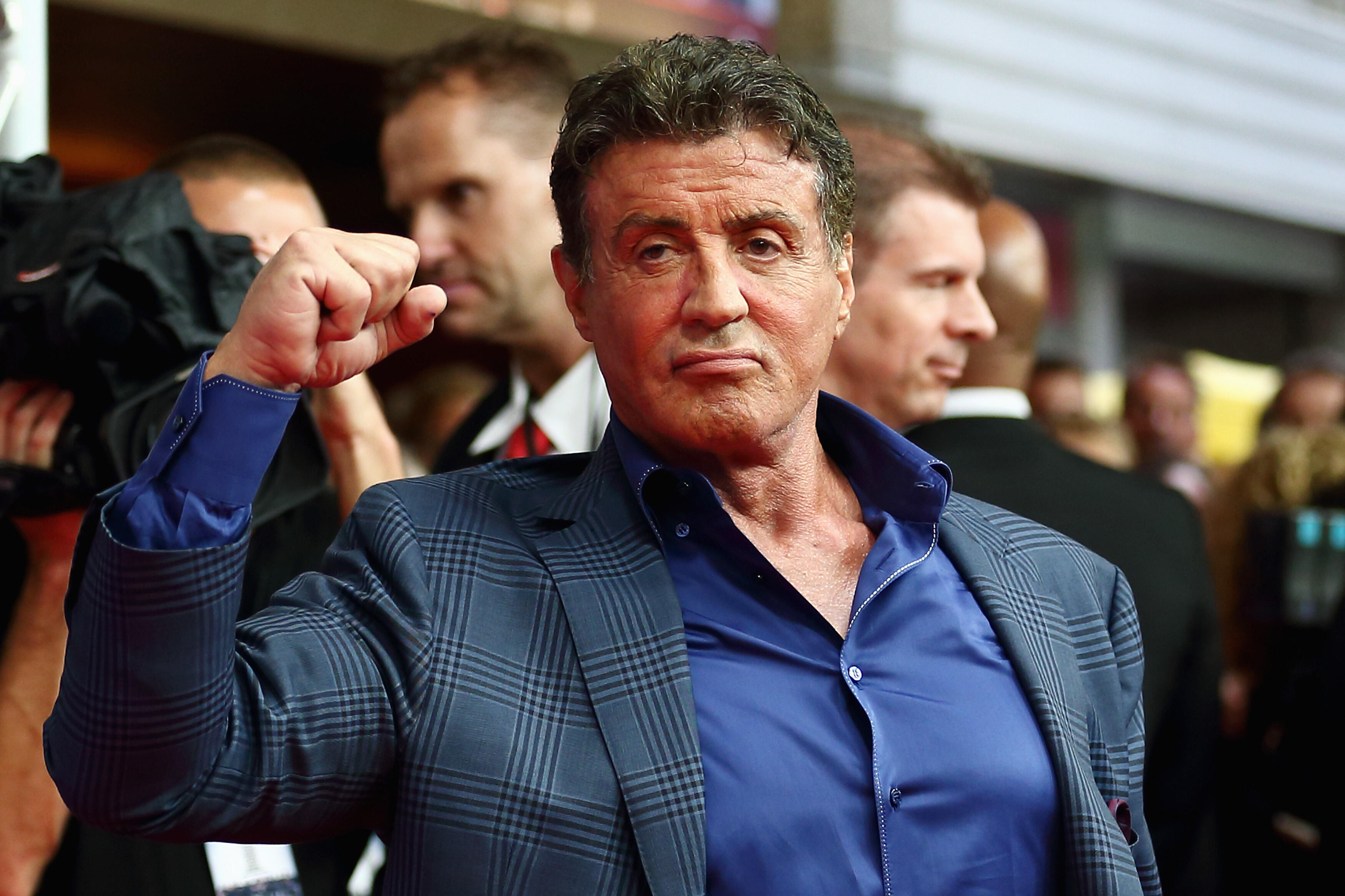 Sylvester Stallone Debuts Natural Gray Hair  - Thumbnail Image