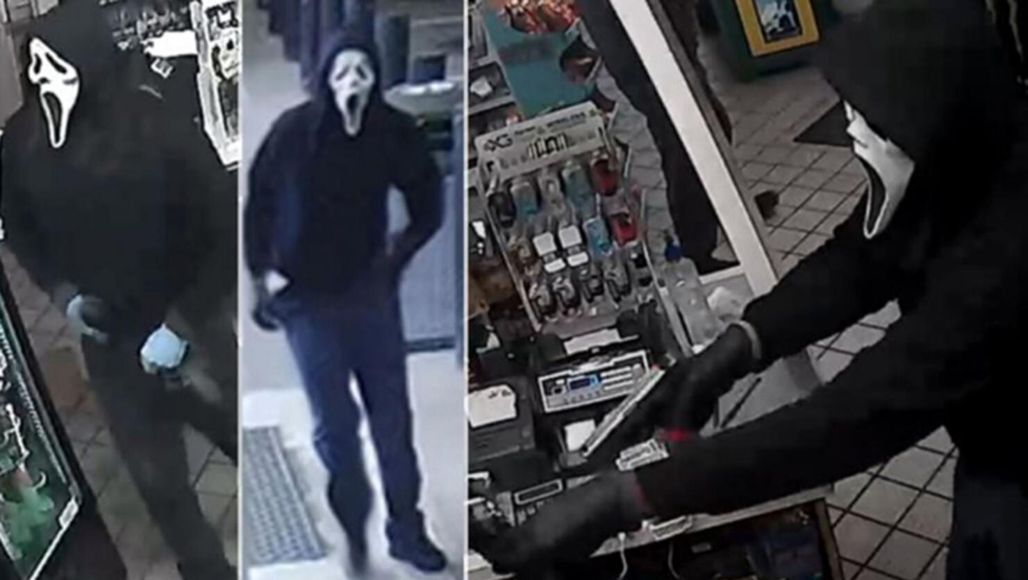 Armed Suspect in Virginia wearing "Scream" mask accused of robbing five gas stations