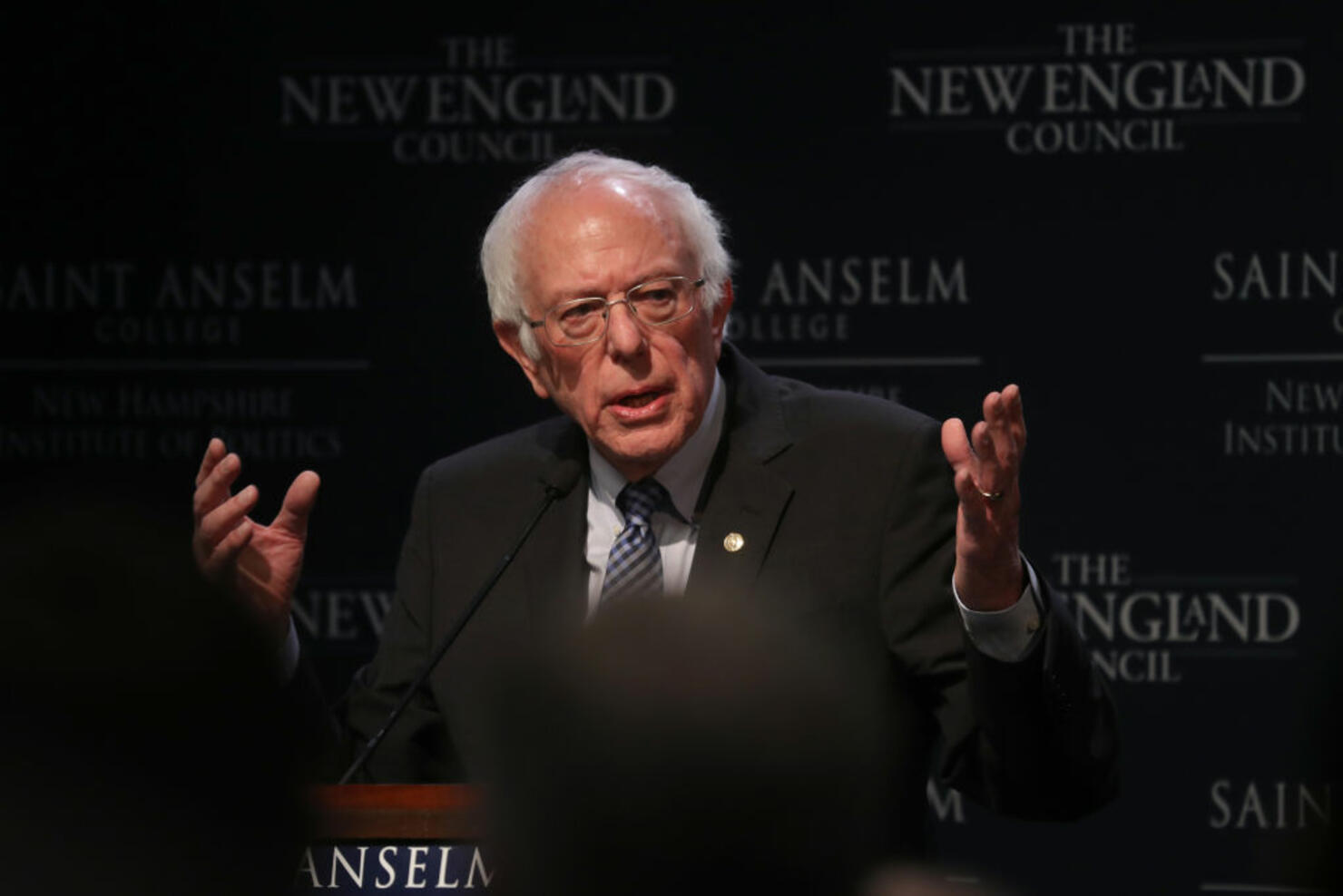 Democratic Presidential Candidate Sen. Bernie Sanders (I-VT)Speaks To Voters At Saint Anselm College