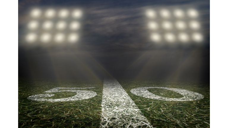 American football field 50 yard line Friday night Lights