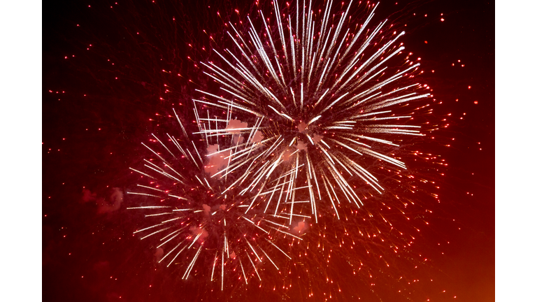 Low Angle View Of Firework Display At Night