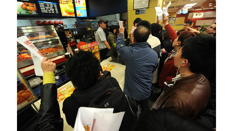 Chinese customers mob a Kentucky Fried C