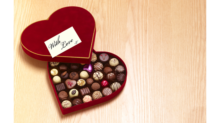 Valentines day heart shaped chocolates