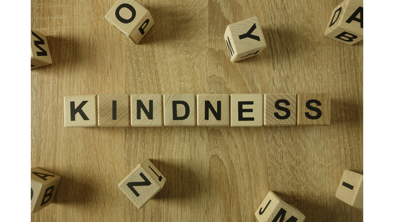 Kindness word from wooden blocks