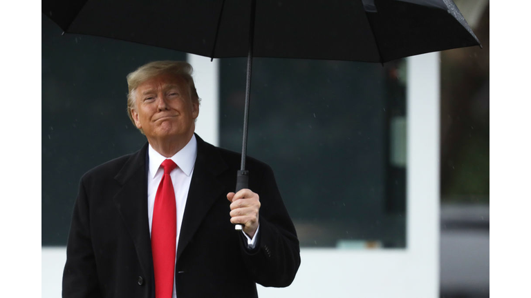 President Trump Departs White House For Campaign Rally In New Hampshire