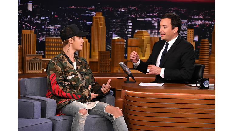 Justin Bieber Visits "The Tonight Show Starring Jimmy Fallon"
