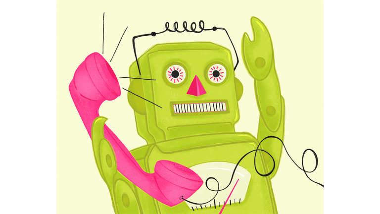 Drawing of Robot with Phone