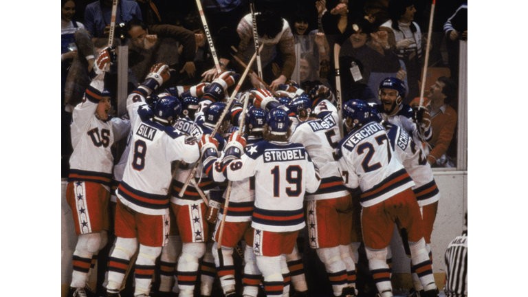 Team USA celebrates "the Miracle on Ice"