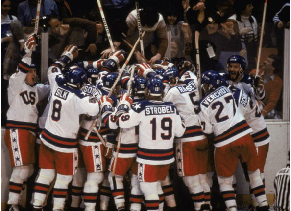 Team USA celebrates "the Miracle on Ice"