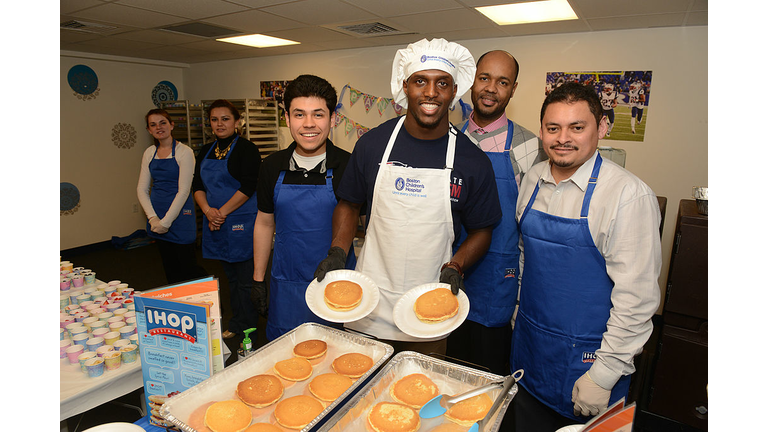 New England Patriots Kick Off IHOP Pancake Day At Boston Children's Hospital