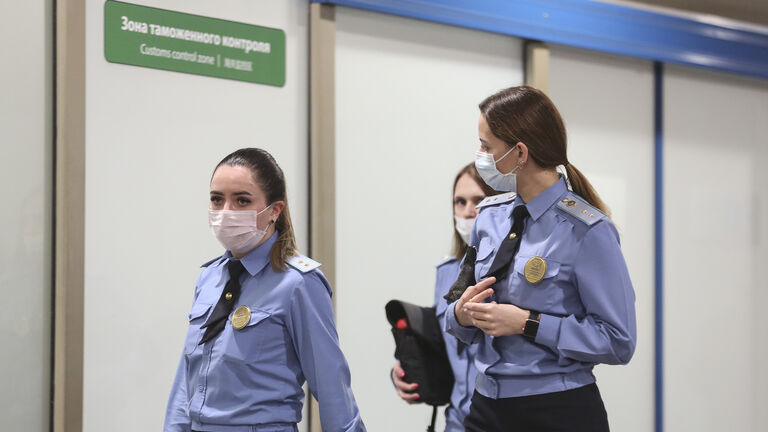 Passenger Checks At Sheremetyevo International Airport As Pandemic Threat Looms