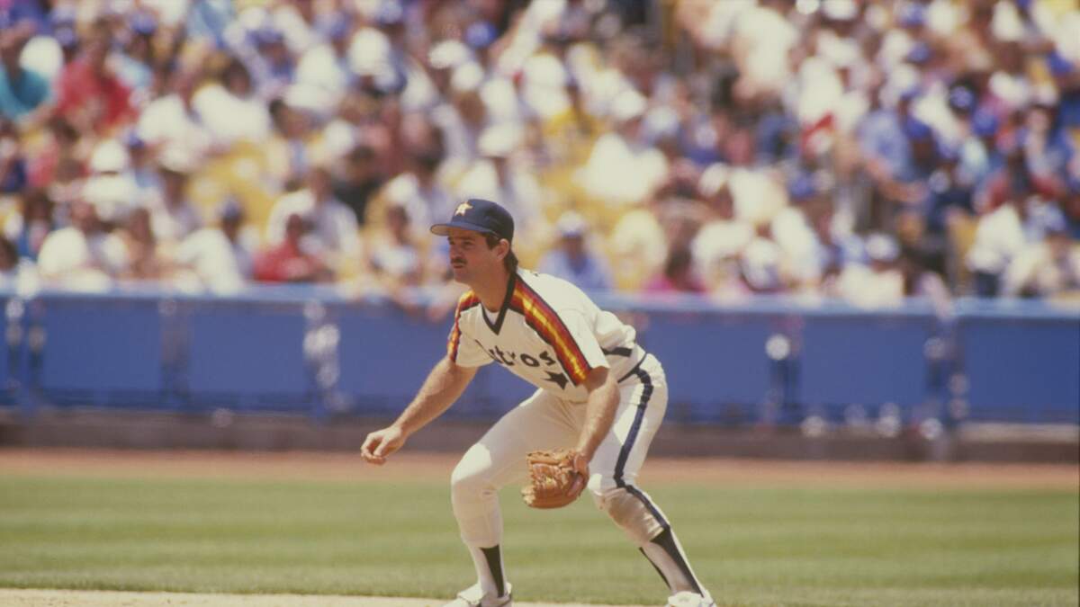 Houston Astros Infielder Dickie Thon Mlb Action 1980'S Image Taken