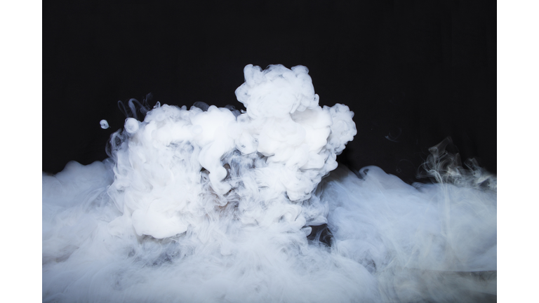 dry ice in a cauldron