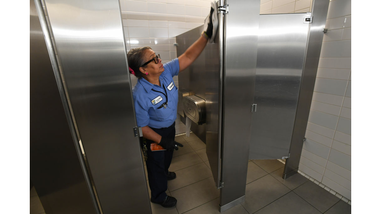 Long Beach Airport sticks to routine of disinfecting everthying in common areas as coronavirus concerns continues