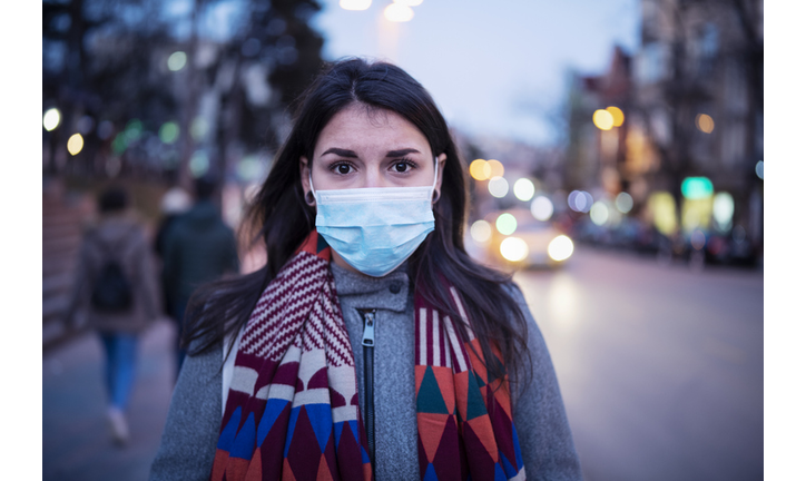 Portrait Of Woman With Face Mask.