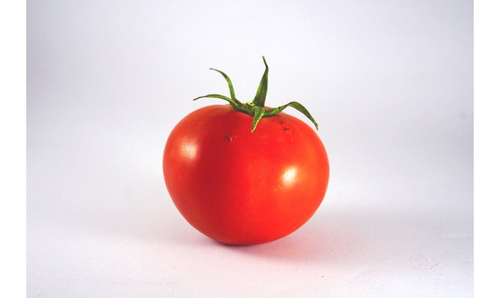 Close-Up Of Tomato Against White Background