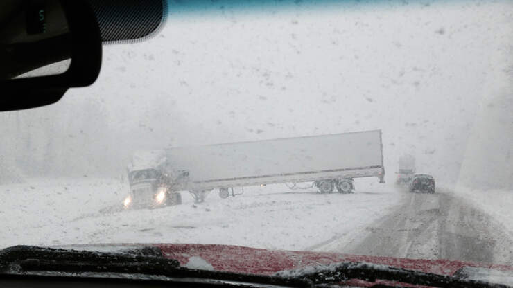 Truck After Truck Crashes During Snow Storm | 101one WJRR | Lynch and Taco