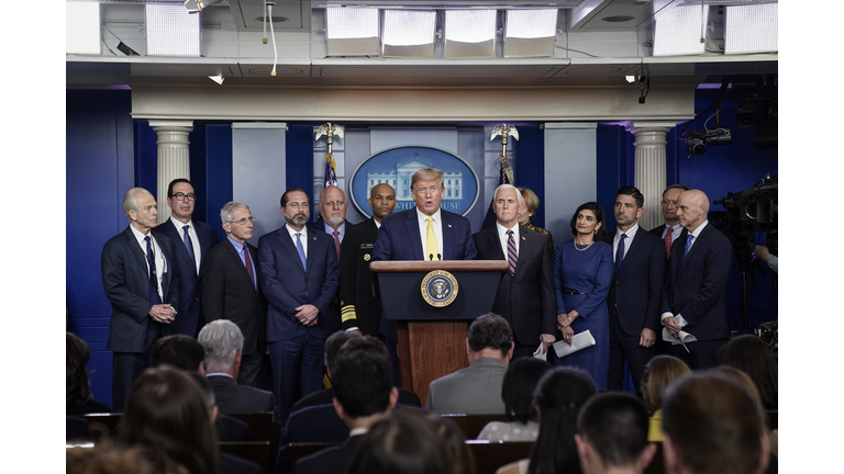 President Trump Joins Coronavirus Task Force Briefing At White House