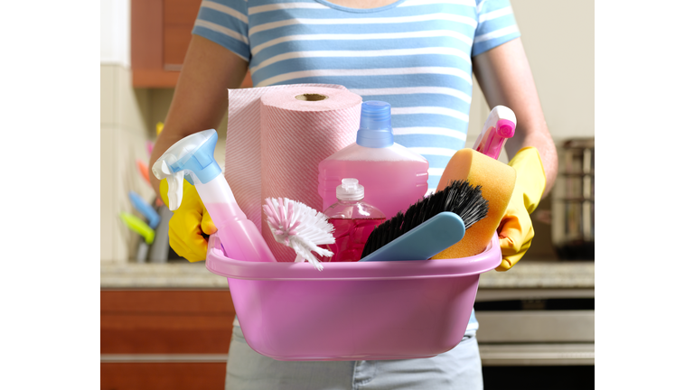 Girl preparing to spring clean