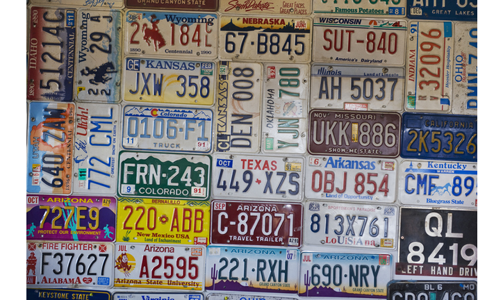 Collection of license plates