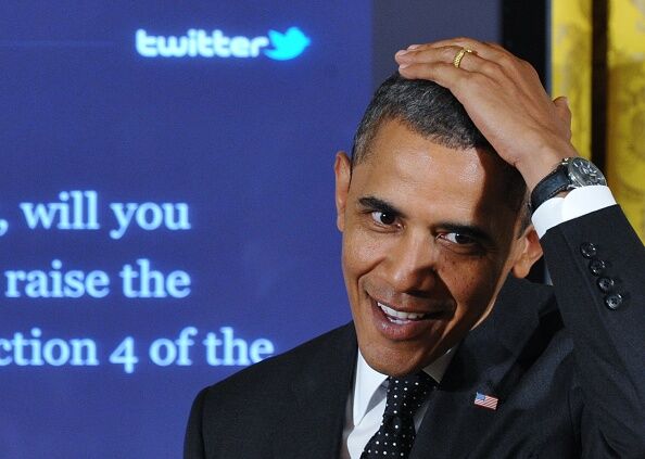 US President Barack Obama speaks in fron