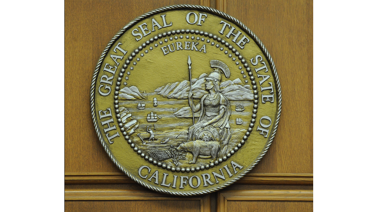 The seal of the state of California hang