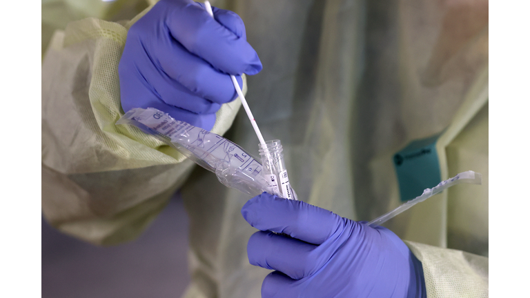 Drive Thru Coronavirus Testing Area Opens At Carroll Hospital in Westminster, Maryland