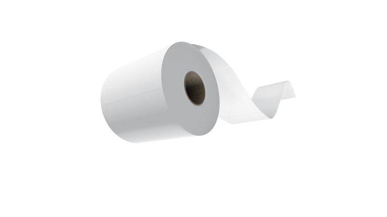 roll of toilet paper flying