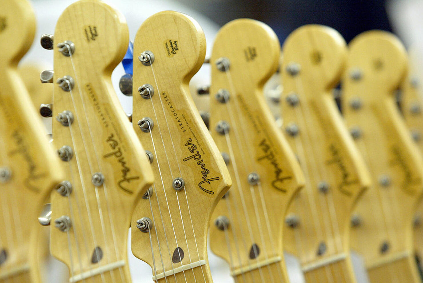 Stratocaster guitars at the Fender manuf